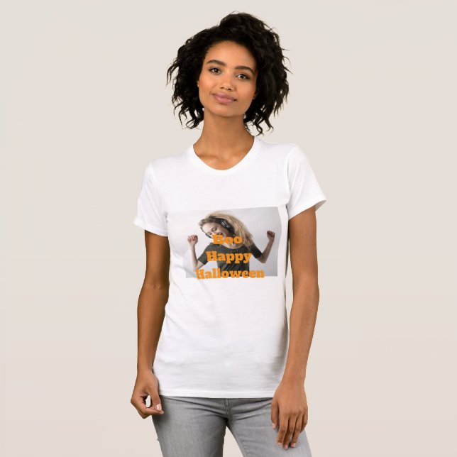 Boo Happy Halloween T-Shirt (Front Full)