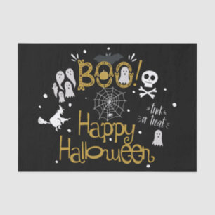 Boo Happy Halloween Whimsical Custom Gift Wrap Tissue Paper