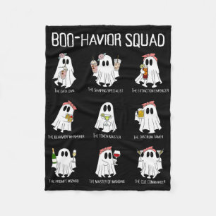 Boo-havior Squad Behaviour Analysis Ghost Rbt A Ha Fleece Blanket