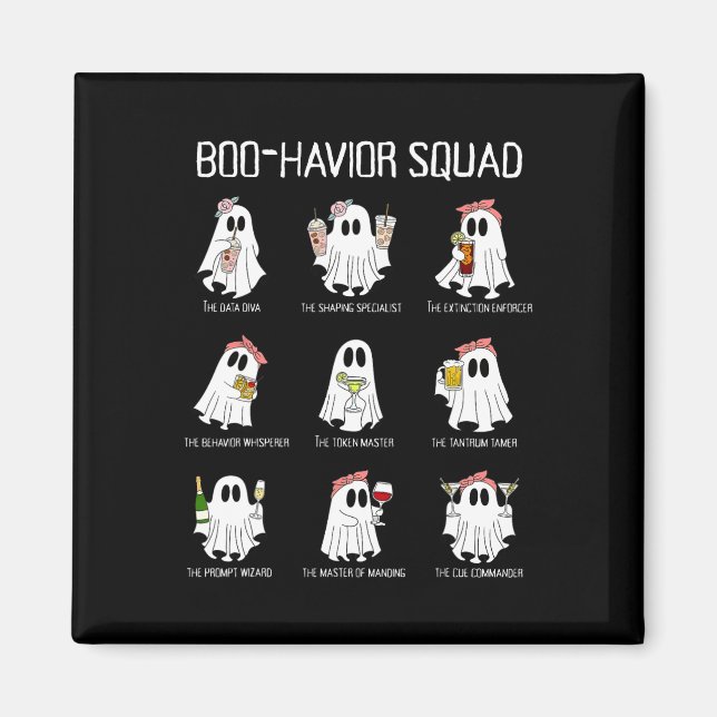 Boo-havior Squad Behaviour Analysis Ghost Rbt A Ha Magnet (Front)