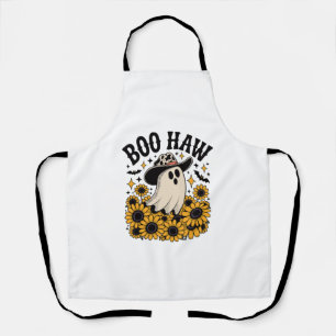 Boo Haw Cow Ghost Western Halloween Apron