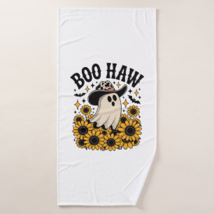 Boo Haw Cow Ghost Western Halloween Bath Towel