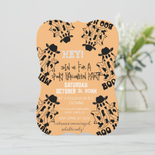 Boo Haw Cow Girl Cow Boy Ghost Halloween Invitation