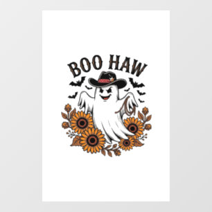 Boo Haw Cowboy Ghost Sunflowers Bats Halloween_1