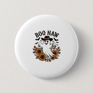 Boo Haw Cowboy Ghost Sunflowers Bats Halloween_1 6 Cm Round Badge