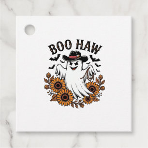Boo Haw Cowboy Ghost Sunflowers Bats Halloween_1 Favour Tags