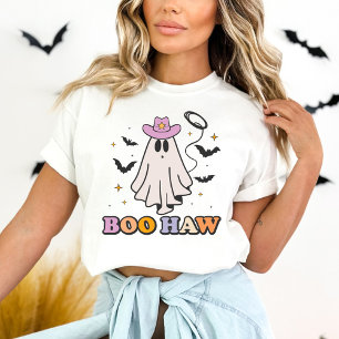 Boo Haw Cowboy Spooky Cute Ghost Halloween T-Shirt