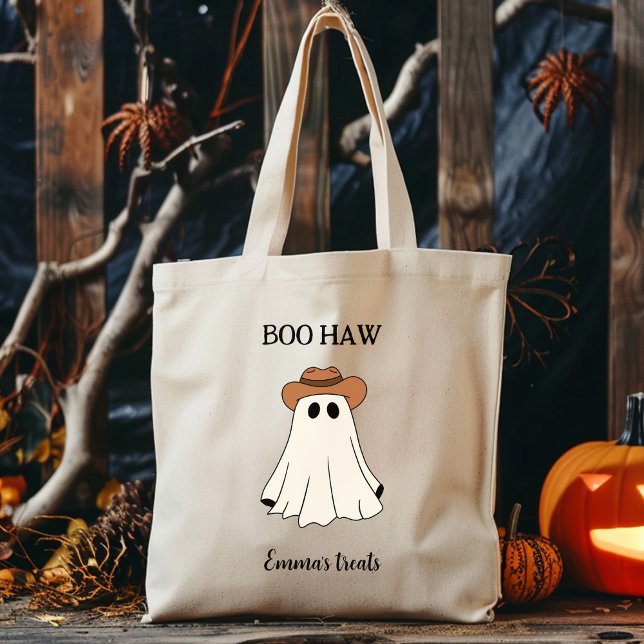 Boo Haw Custom Halloween Funny Western Tote Bag (Creator Uploaded)