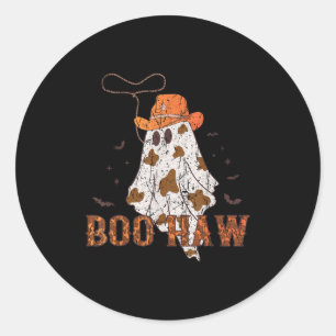 Boo Haw Ghost Cowboy Halloween Western Ghost Costu Classic Round Sticker