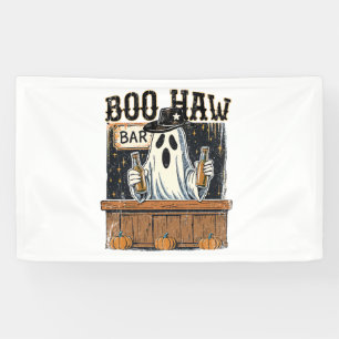 Boo Haw Retro Western Halloween Banner