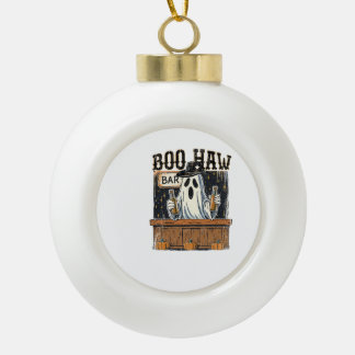 Boo Haw Retro Western Halloween Ceramic Ball Christmas Ornament