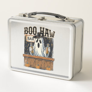 Boo Haw Retro Western Halloween Metal Lunch Box