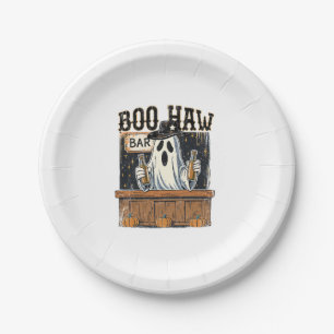 Boo Haw Retro Western Halloween Paper Plate