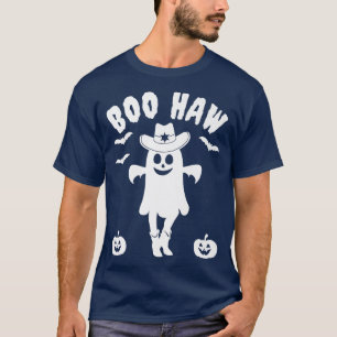 Boo Haw Spooky Ghost Western Girls Halloween Cowgi T-Shirt