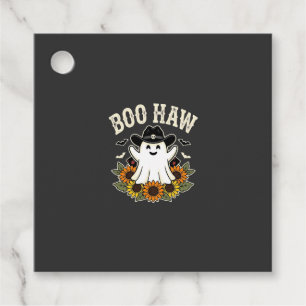 Boo Haw Western Halloween Ghost Design Favour Tags