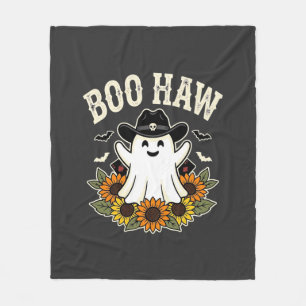 Boo Haw Western Halloween Ghost Design Fleece Blanket