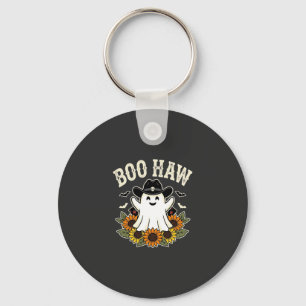 Boo Haw Western Halloween Ghost Design Key Ring