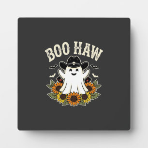 Boo Haw Western Halloween Ghost Design Plaque
