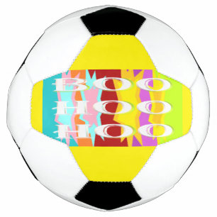 Boo Hoo design flash colours white text     Bottle Soccer Ball