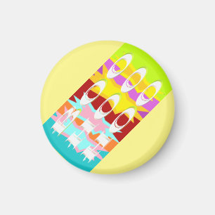 Boo Hoo design flash colours white text Magnet
