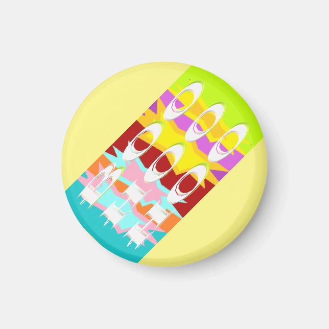 Boo Hoo design flash colours white text           Magnet (Front)