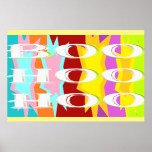 Boo Hoo design flash colours white text   Poster