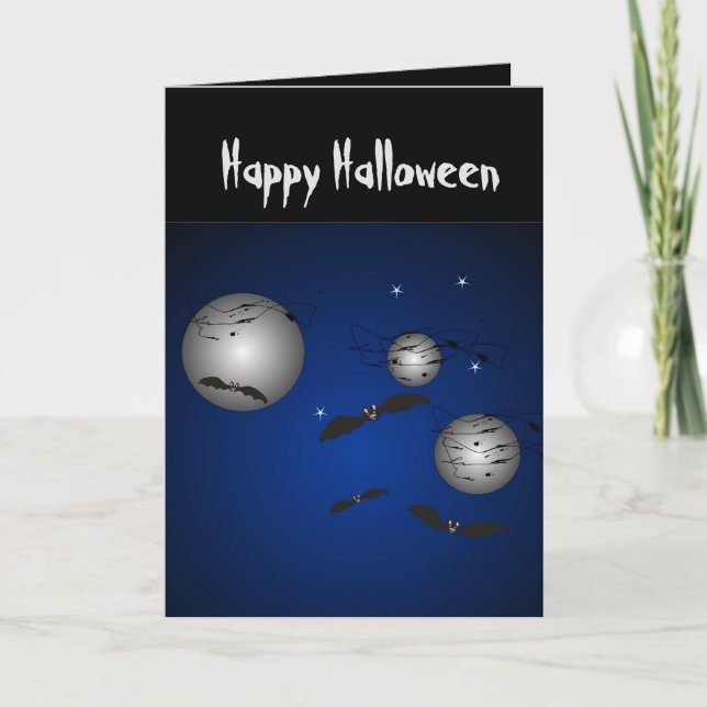 Boo Hoo Have a Batty Time Halloween Card (Front)