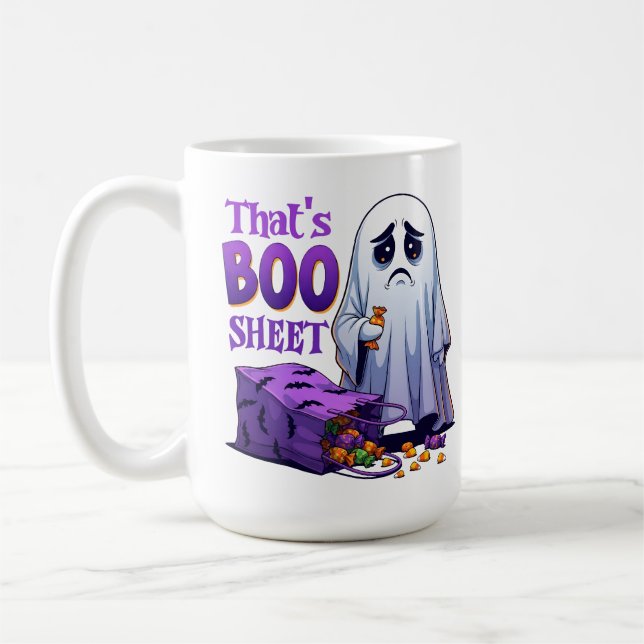 Boo-Hoo-lloween That's Boo Sheet Coffee Mug (Left)