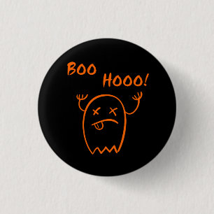 Boo Hooo Halloween Ghost Dark Monotone 3 Cm Round Badge
