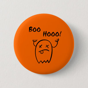 Boo Hooo Halloween Ghost Light-Monotone 6 Cm Round Badge