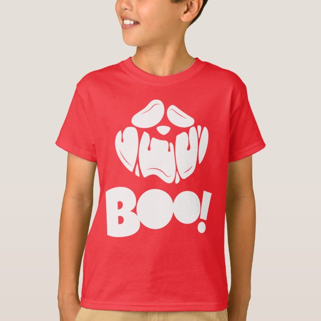 Boo Horror Face Happy Halloween T-Shirt (Front)