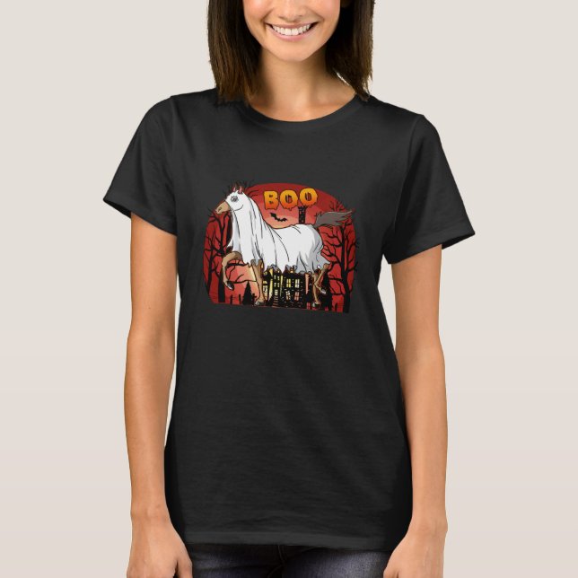 Boo Horse  Boo Ghost Horse Costume For Halloween T-Shirt (Front)
