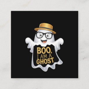 Boo, I Am a Ghost Spooky Fun for Halloween Lovers Square Business Card