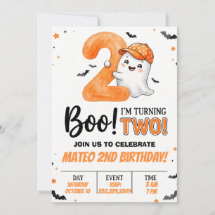 Boo I’m 2 Halloween Birthday Invitation