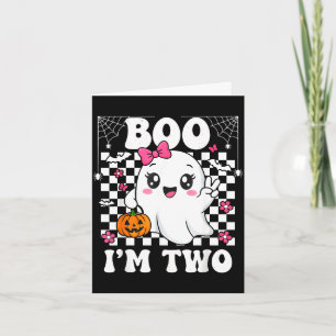 Boo i’m two ghost groovy 2nd birthday halloween card
