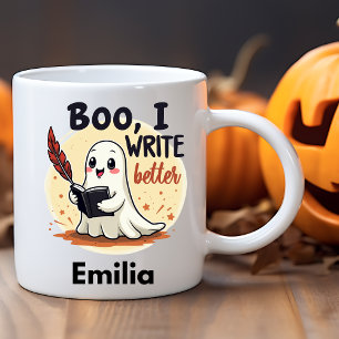 Boo, I write Better Name Halloween Mug for Writer