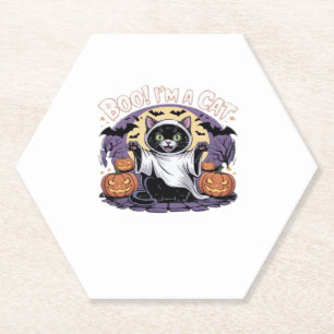 Boo I'm a Cat Oversized T-Shirt Paper Coaster