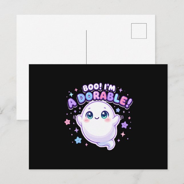 Boo I'm Adorable Cute Ghost Postcard (Front/Back)