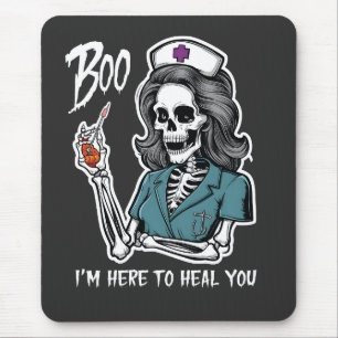 Boo I'm Here To Heal you Rn Nurse Halloween Gift Mouse Pad