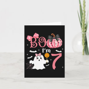 Boo I'm Seven Ghost Seventh 7th Birthday Halloween Card