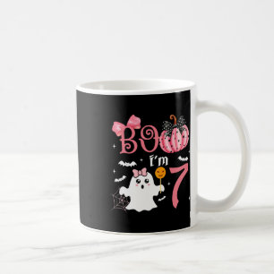 Boo I'm Seven Ghost Seventh 7th Birthday Halloween Coffee Mug