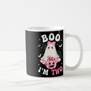Boo I'm Two 2nd Birthday Girl Pink Bow Pumpkin Gho Coffee Mug