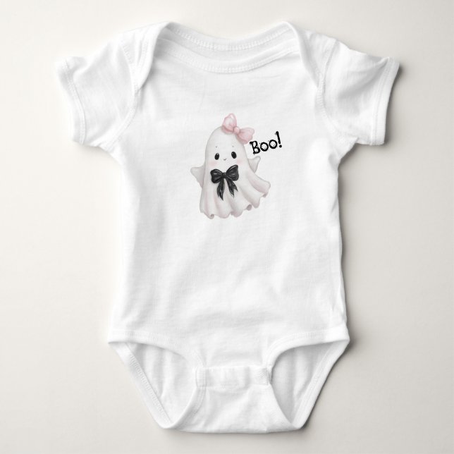 Boo in Bows Baby Bodysuit (Front)