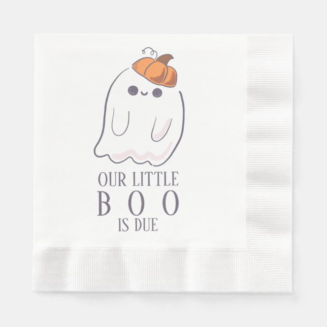 Boo is due custom ghost pumpkin napkins (Front)