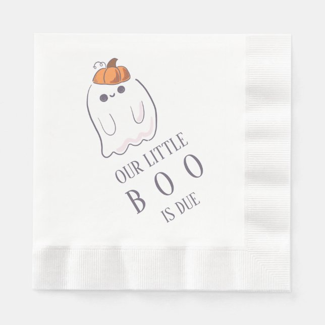 Boo is due custom ghost pumpkin napkins (Front)