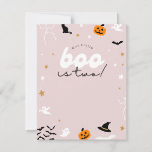 Boo is two halloween birthday invitation kids 2nd