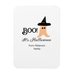 Boo it's Halloween from family name orange ghost Magnet