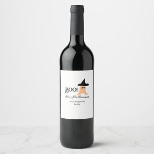 Boo it's Halloween from family name orange ghost Wine Label