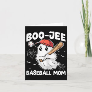 Boo Jee Baseball Mum Ghost Spooky Halloween Mother Card