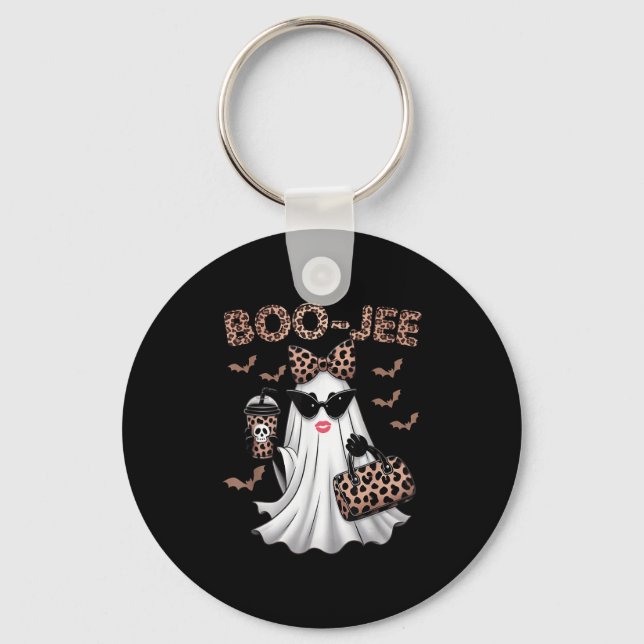 Boo Jee Boujee Ghost Halloween Fun October Vibes  Key Ring (Front)